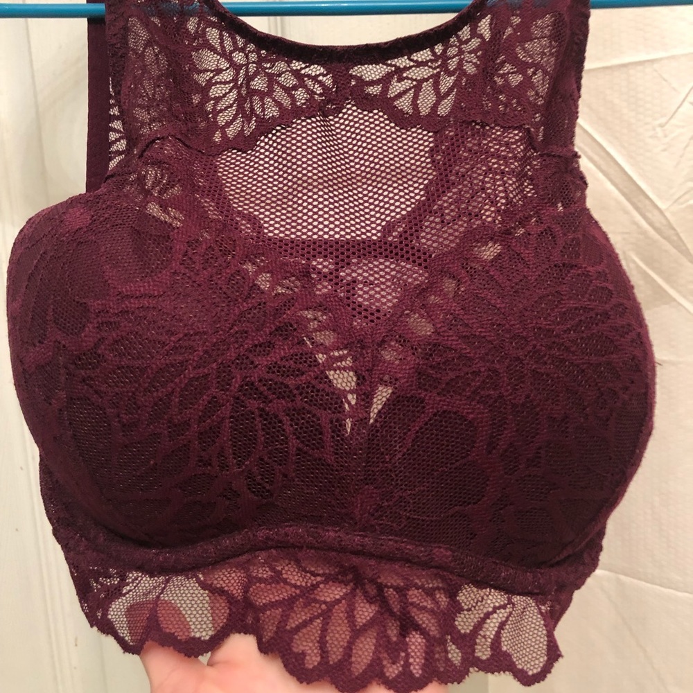 PINK maroon padded bralette